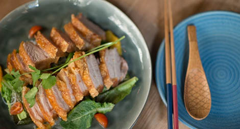 GG’s bún cha - crispy juicy pork (cha) with white rice noodles. Photo: Nat Rogers/InDaily