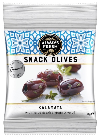 Kalamata snack olives pouch