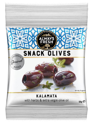 Riviana - Always Fresh Snack Kalamata Olives Riviana - Always Fresh Snack Kalamata Olives