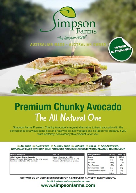Simpson Farms Premium Chunky Avocado Brochure