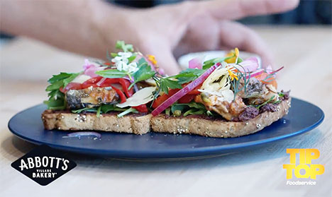 Local Sardine Bruschetta on Abbott's Village Bakery